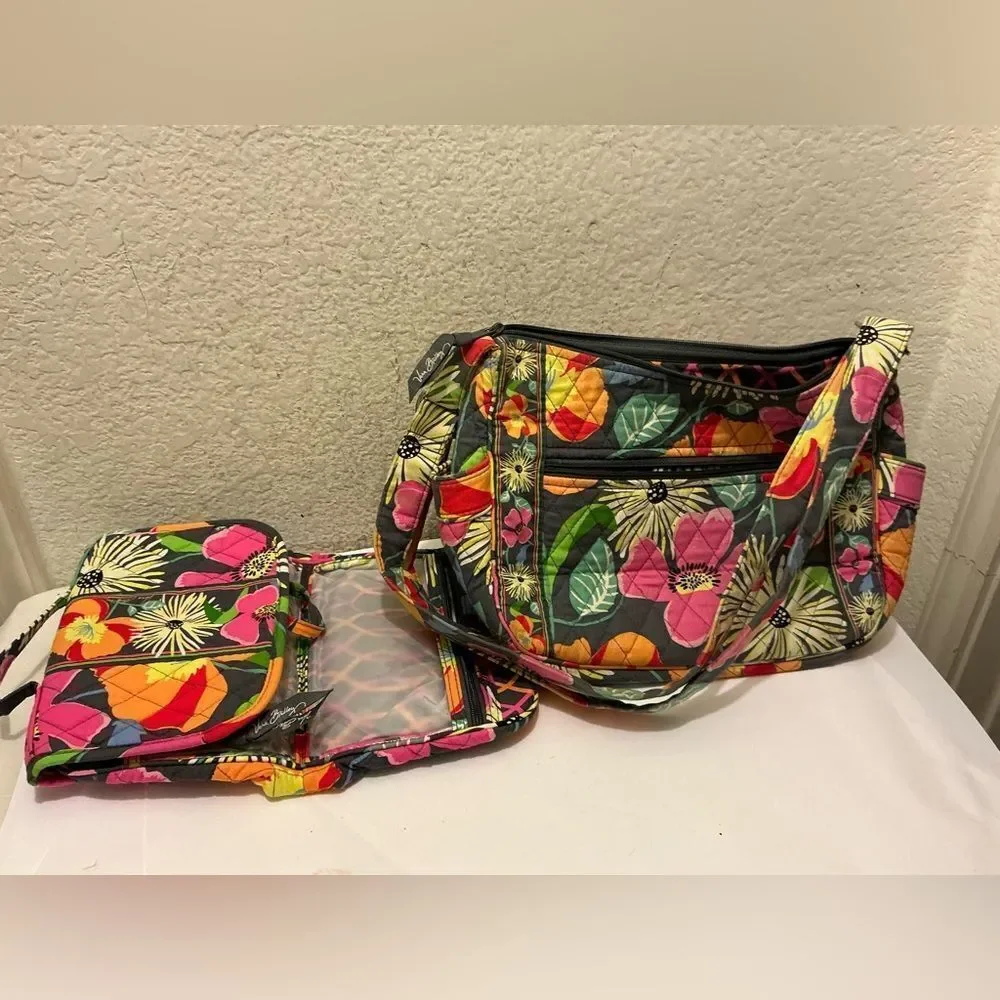 Bundle Vera Bradley shoulder and make up Floral Patterned Women's Bag
